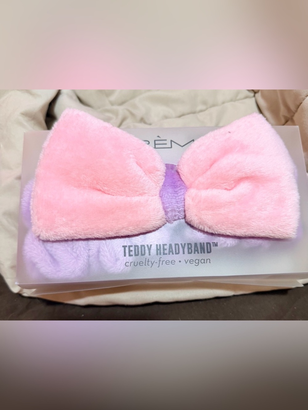 Kitsch Teddy Headband Pink & Purple NWT